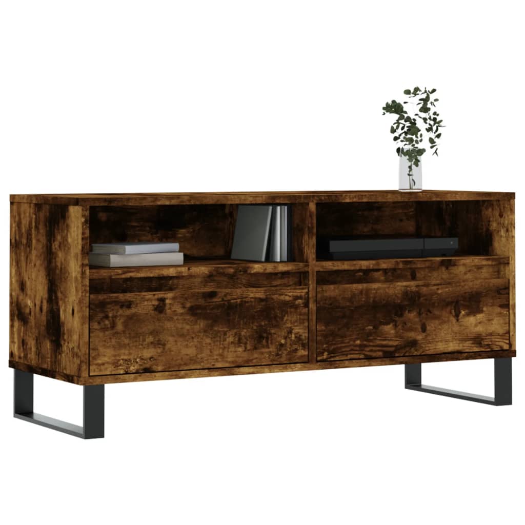füstös tölgy színű szerelt fa TV-szekrény 100x34,5x44,5 cm