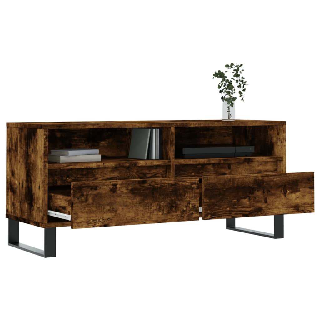 füstös tölgy színű szerelt fa TV-szekrény 100x34,5x44,5 cm