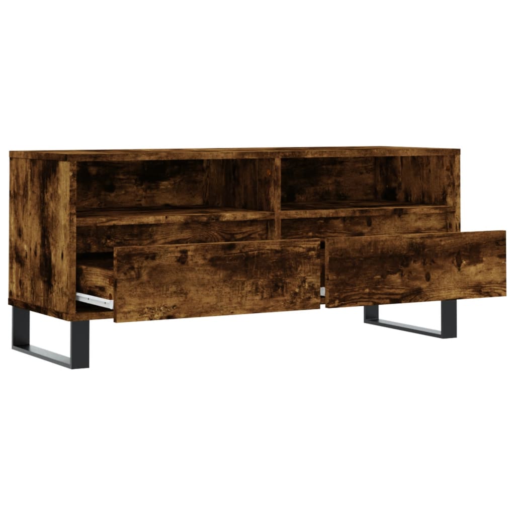 füstös tölgy színű szerelt fa TV-szekrény 100x34,5x44,5 cm