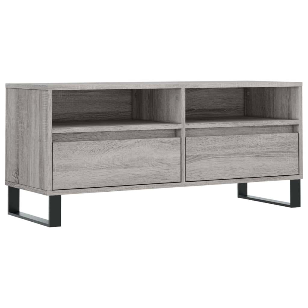 szürke sonoma színű szerelt fa TV-szekrény 100x34,5x44,5 cm