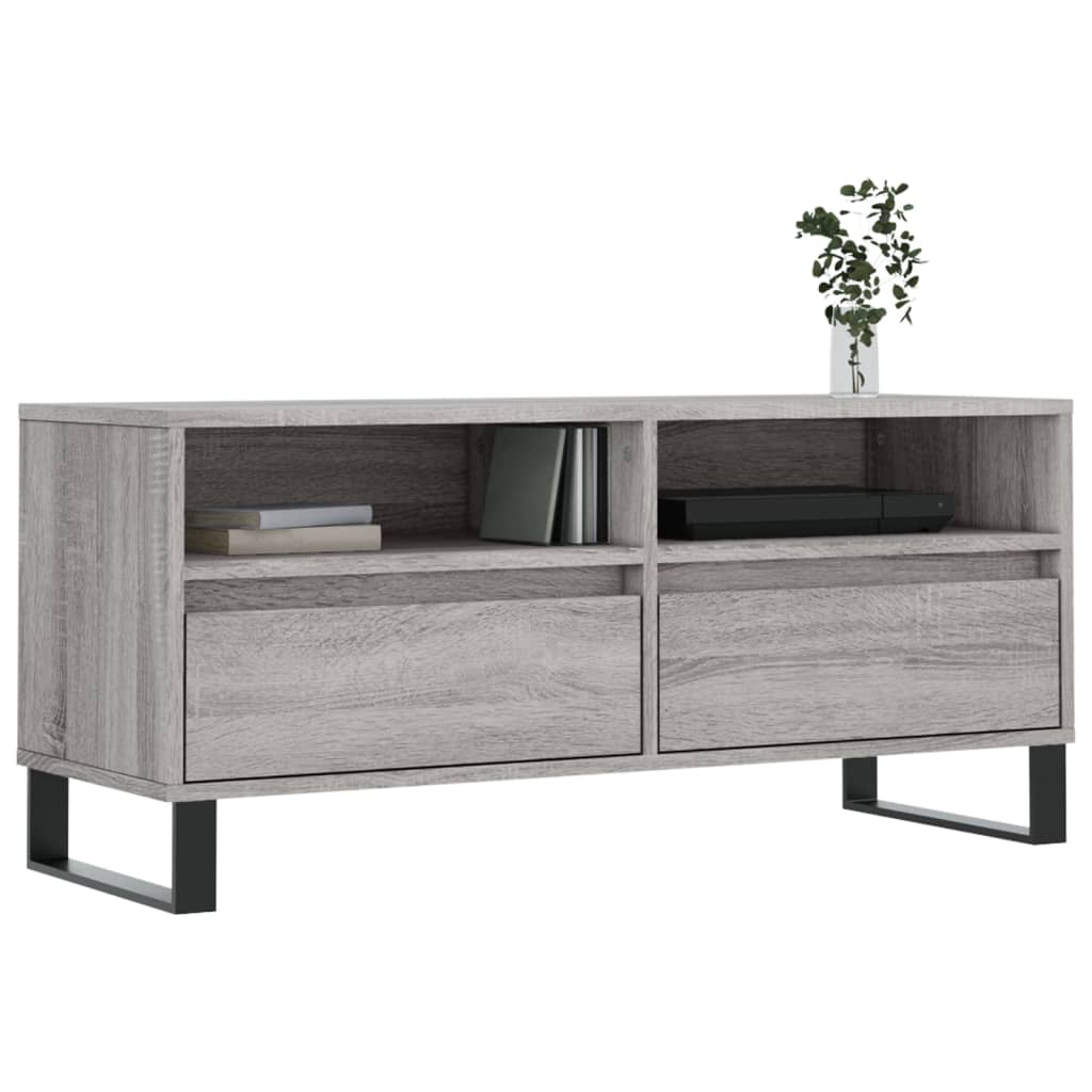 szürke sonoma színű szerelt fa TV-szekrény 100x34,5x44,5 cm