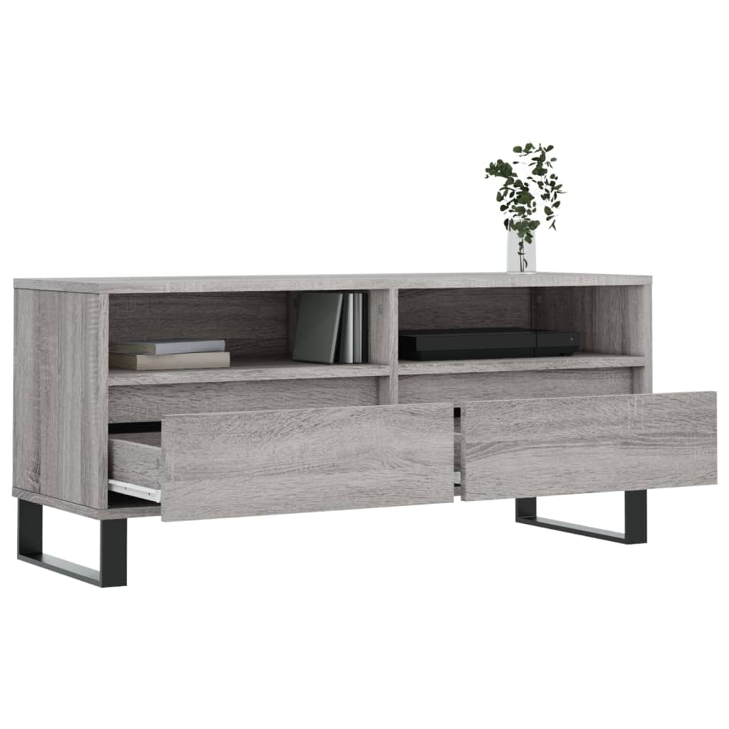 szürke sonoma színű szerelt fa TV-szekrény 100x34,5x44,5 cm