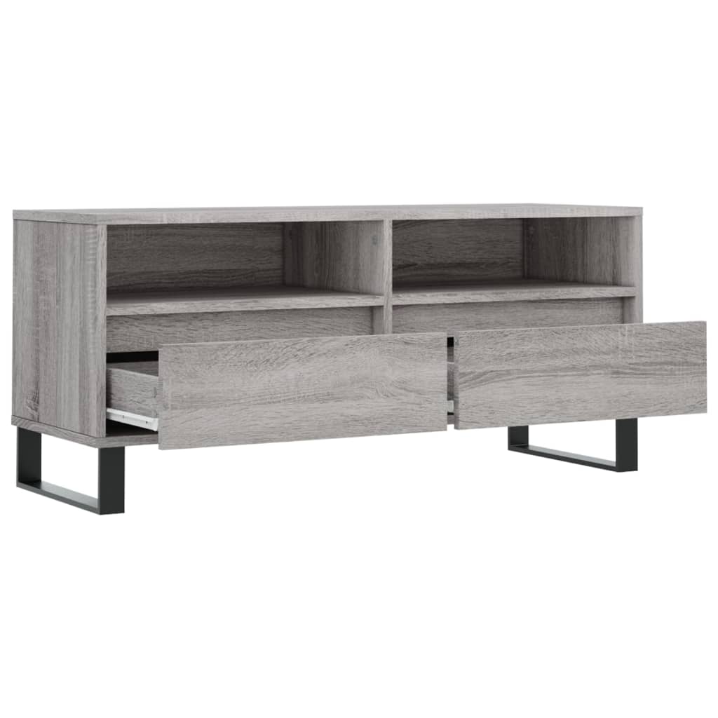 szürke sonoma színű szerelt fa TV-szekrény 100x34,5x44,5 cm