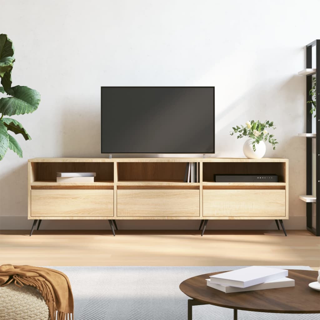 sonoma tölgy színű szerelt fa fali TV-szekrény 150x30x44,5 cm