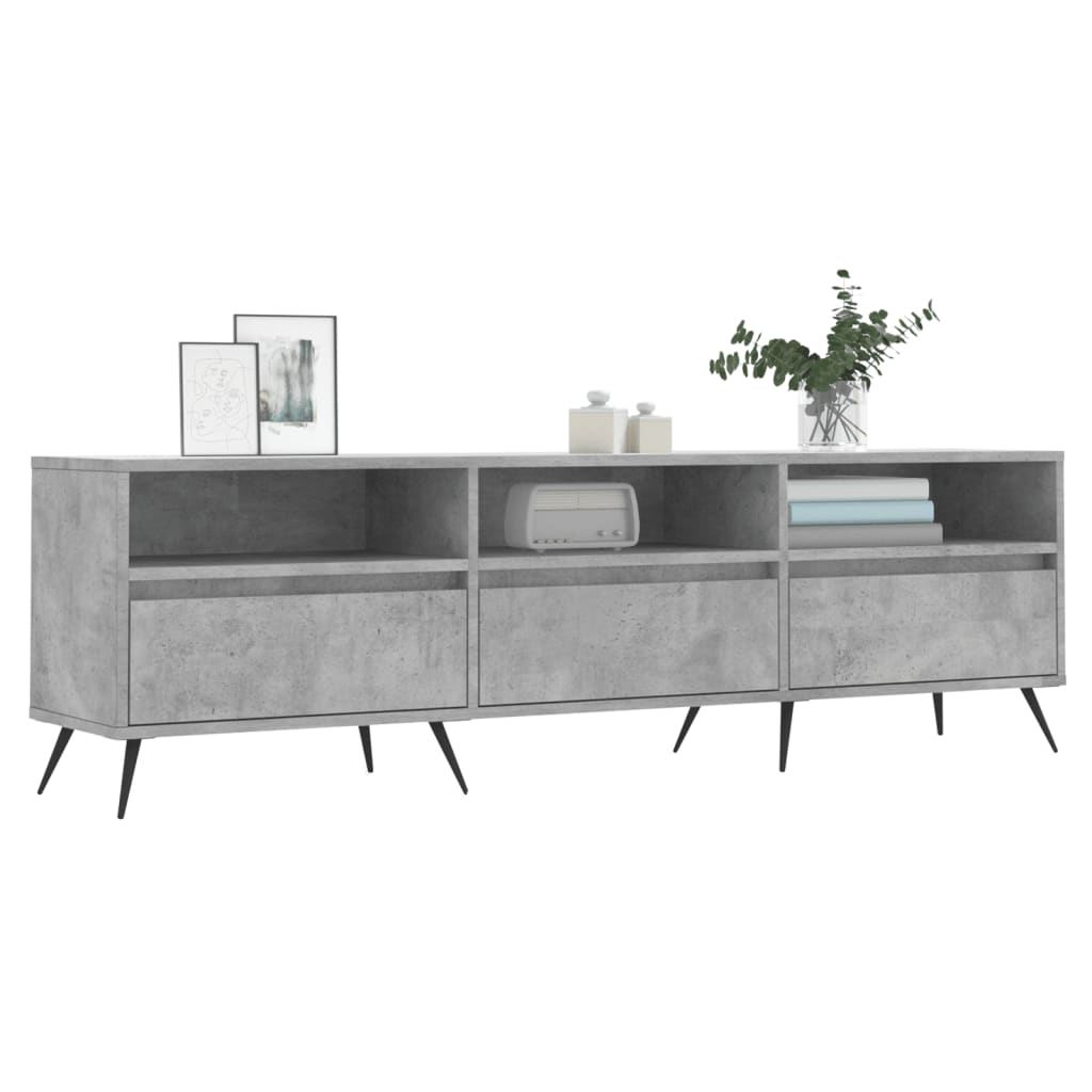 betonszürke szerelt fa TV-szekrény 150x30x44,5 cm