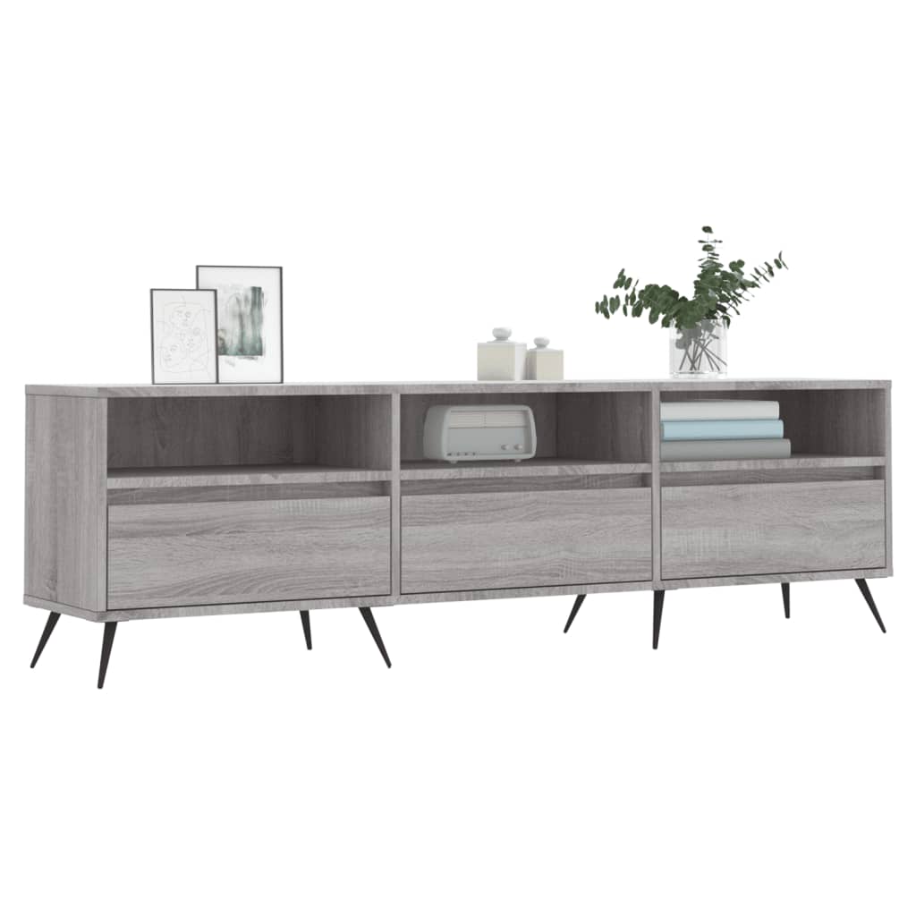 szürke sonoma színű szerelt fa TV-szekrény 150x30x44,5 cm