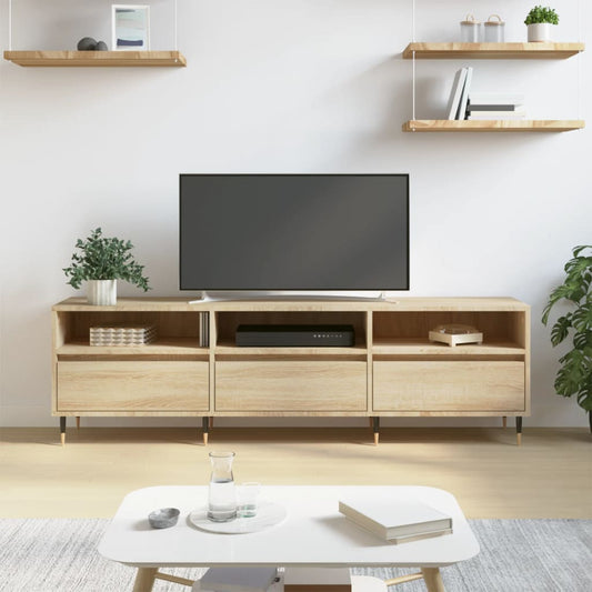 sonoma tölgy színű szerelt fa fali TV-szekrény 150x30x44,5 cm