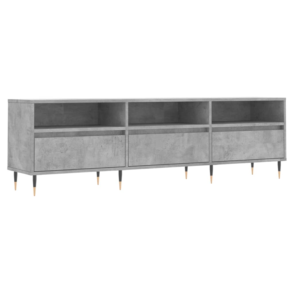 betonszürke szerelt fa TV-szekrény 150x30x44,5 cm