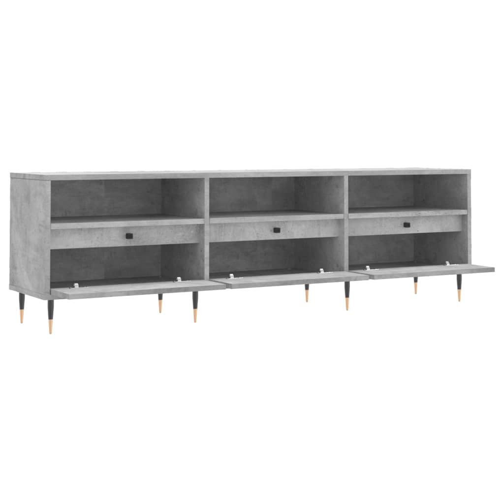 betonszürke szerelt fa TV-szekrény 150x30x44,5 cm
