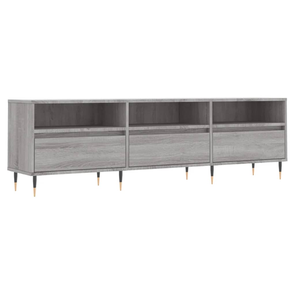 szürke sonoma színű szerelt fa TV-szekrény 150x30x44,5 cm