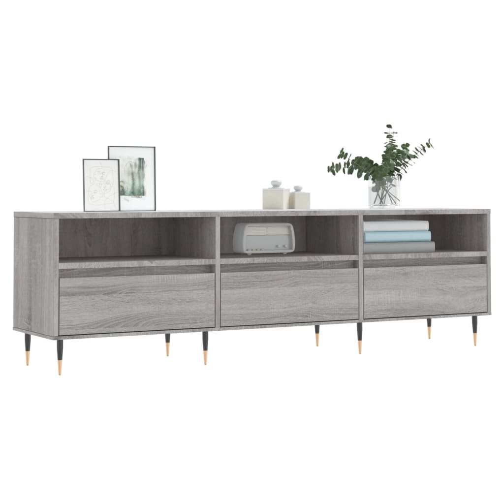 szürke sonoma színű szerelt fa TV-szekrény 150x30x44,5 cm