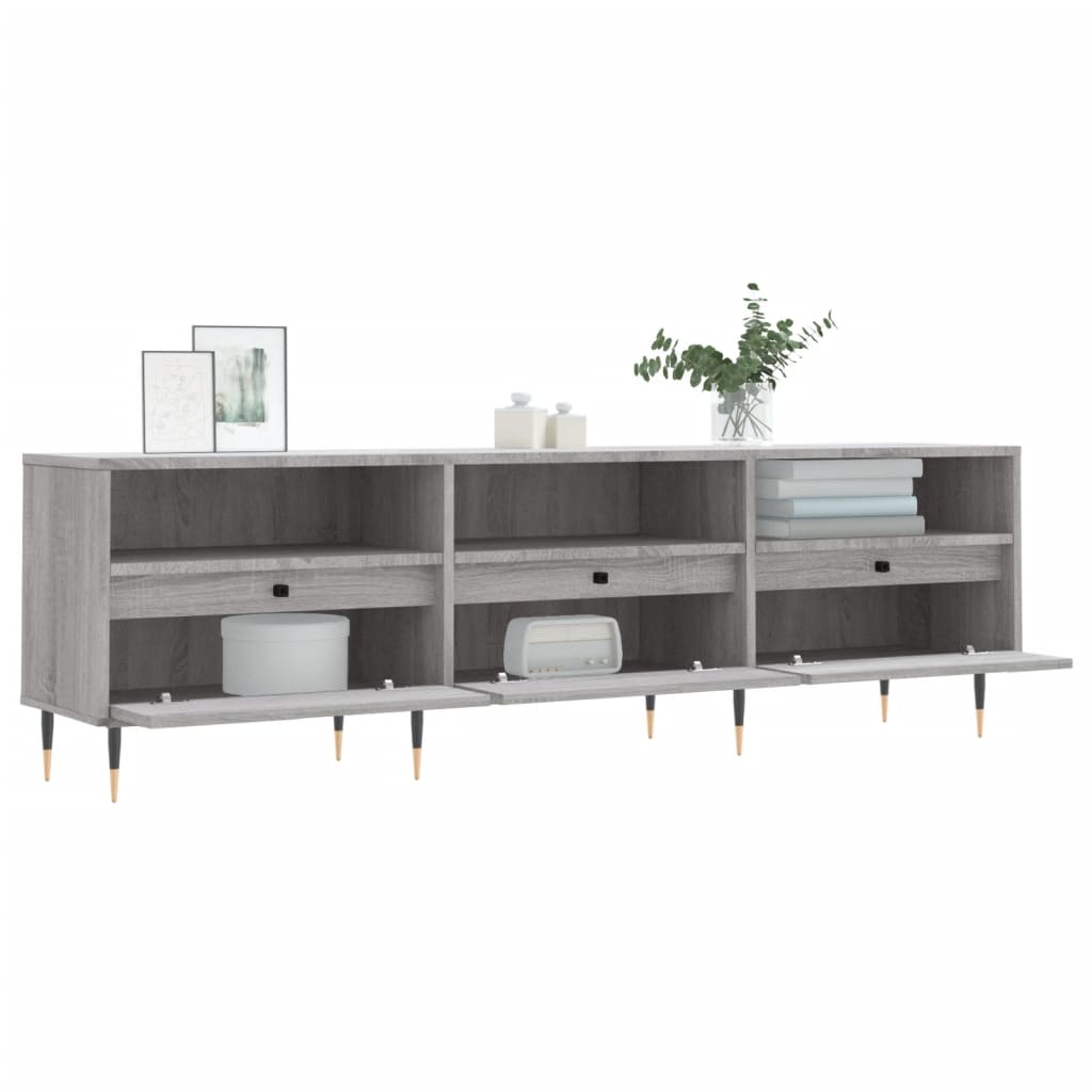 szürke sonoma színű szerelt fa TV-szekrény 150x30x44,5 cm