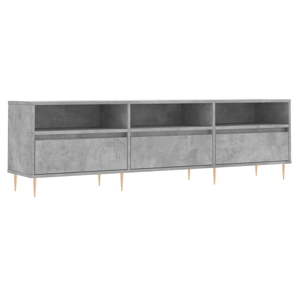 betonszürke szerelt fa TV-szekrény 150x30x44,5 cm