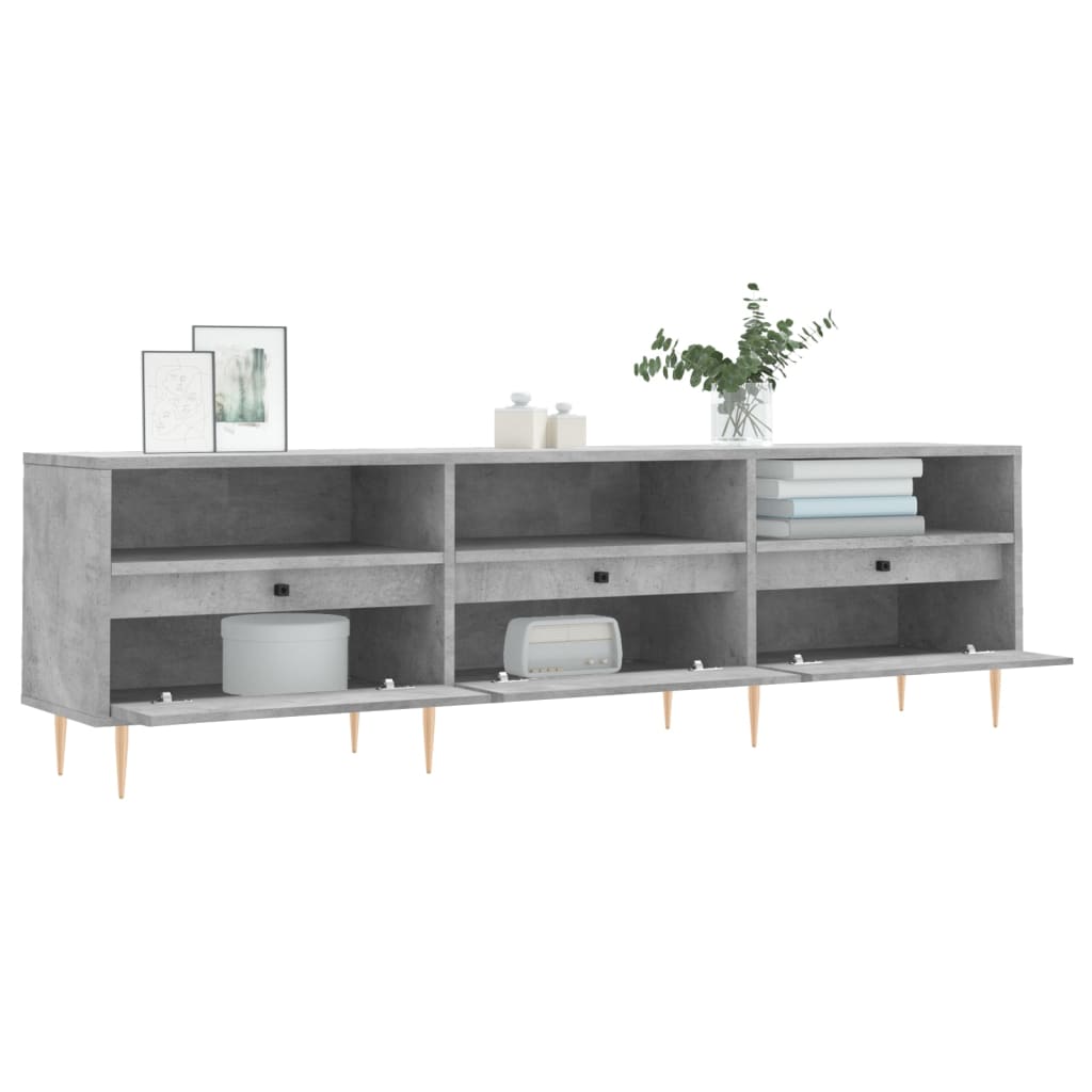 betonszürke szerelt fa TV-szekrény 150x30x44,5 cm