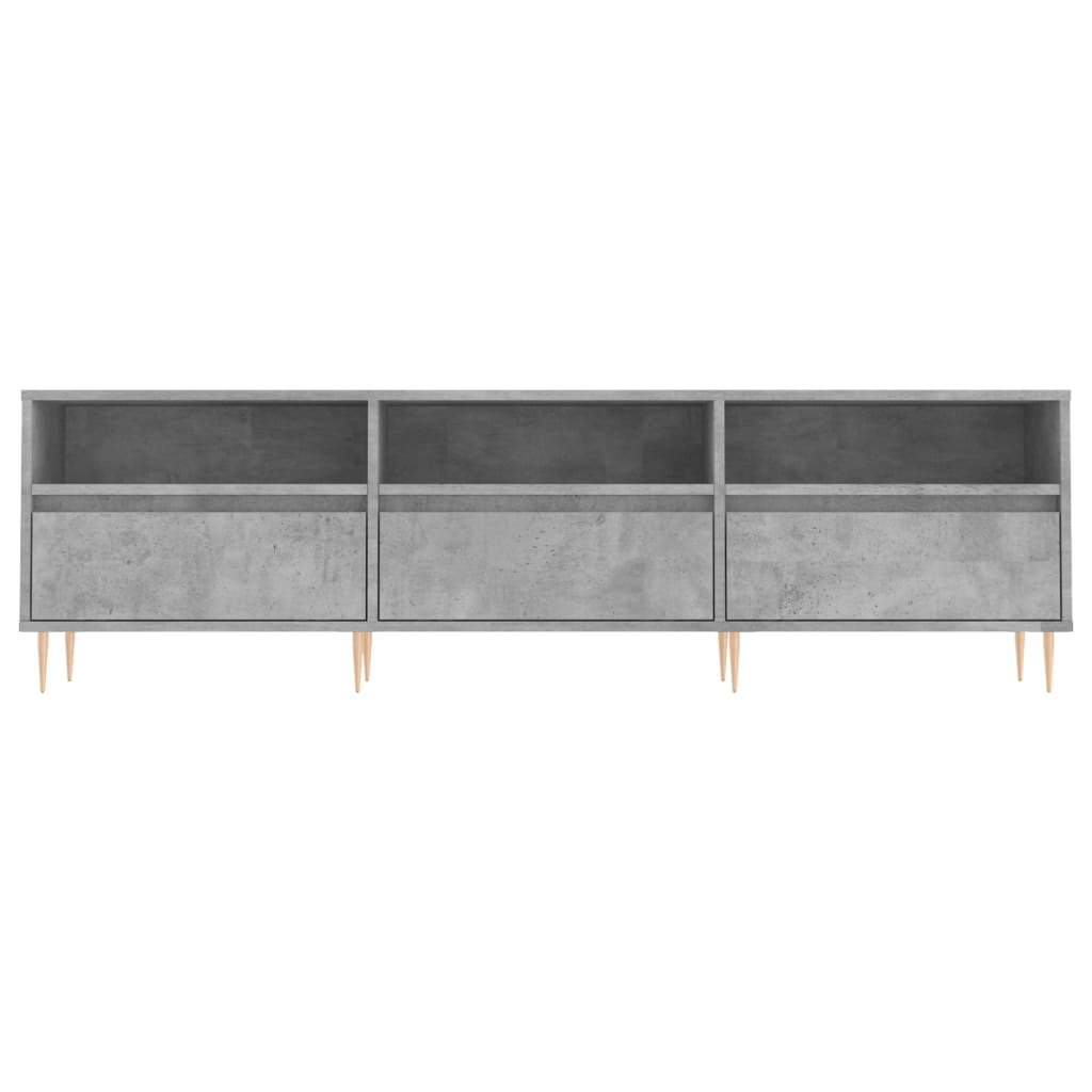 betonszürke szerelt fa TV-szekrény 150x30x44,5 cm