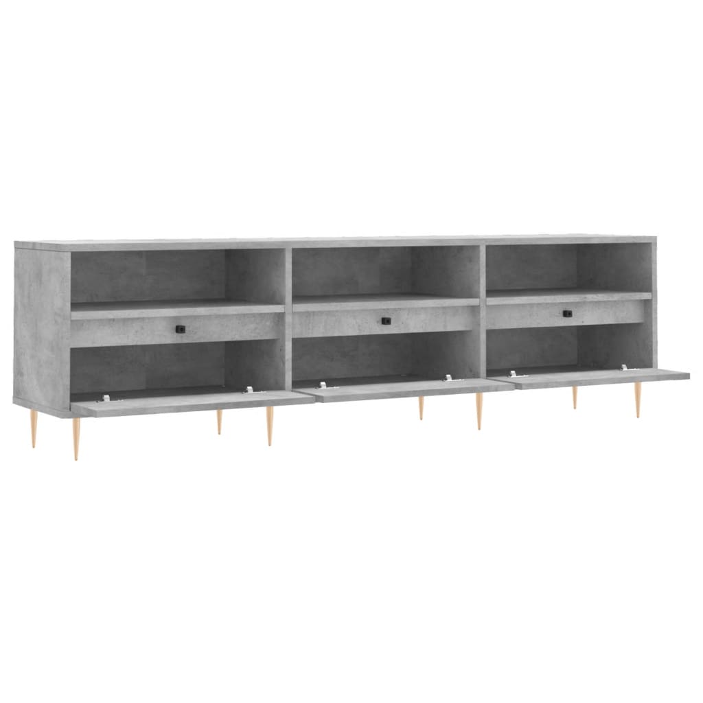 betonszürke szerelt fa TV-szekrény 150x30x44,5 cm