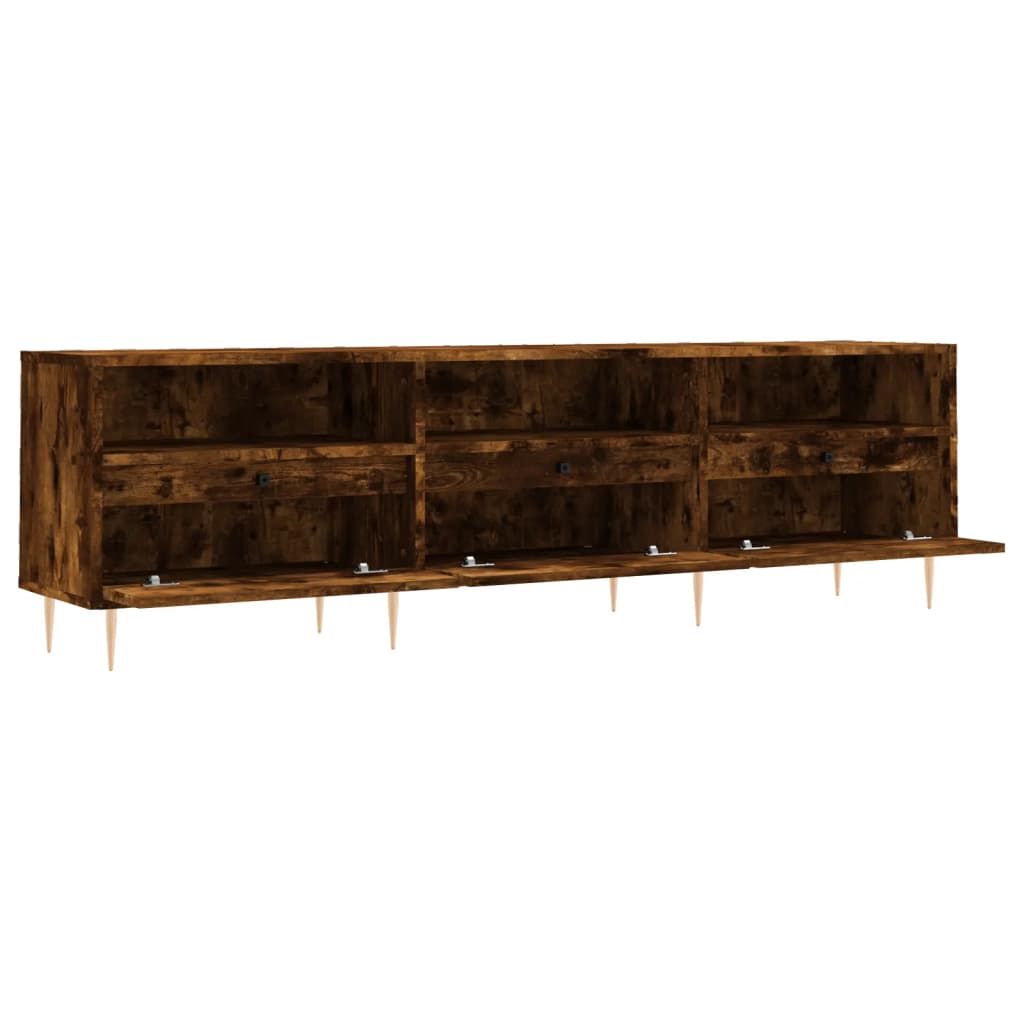 füstös tölgy színű szerelt fa TV-szekrény 150 x 30 x 44,5 cm