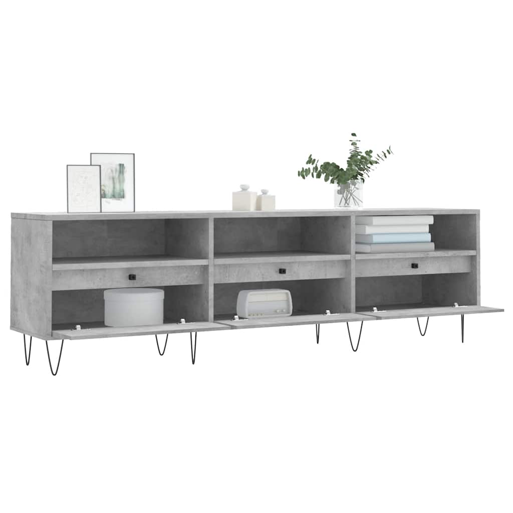 betonszürke szerelt fa TV-szekrény 150x30x44,5 cm
