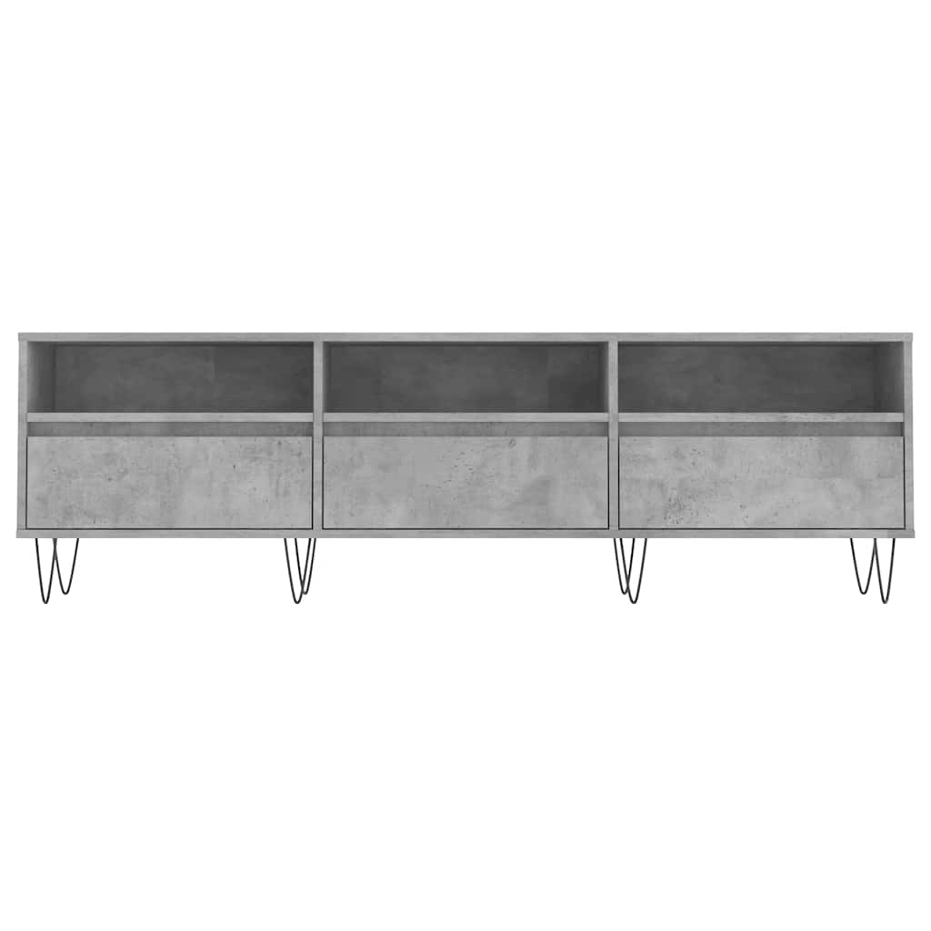 betonszürke szerelt fa TV-szekrény 150x30x44,5 cm
