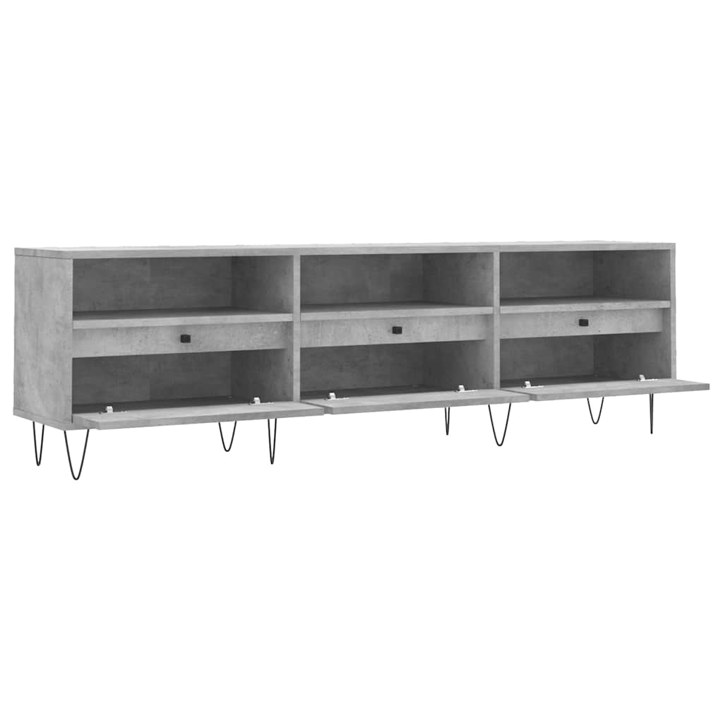 betonszürke szerelt fa TV-szekrény 150x30x44,5 cm