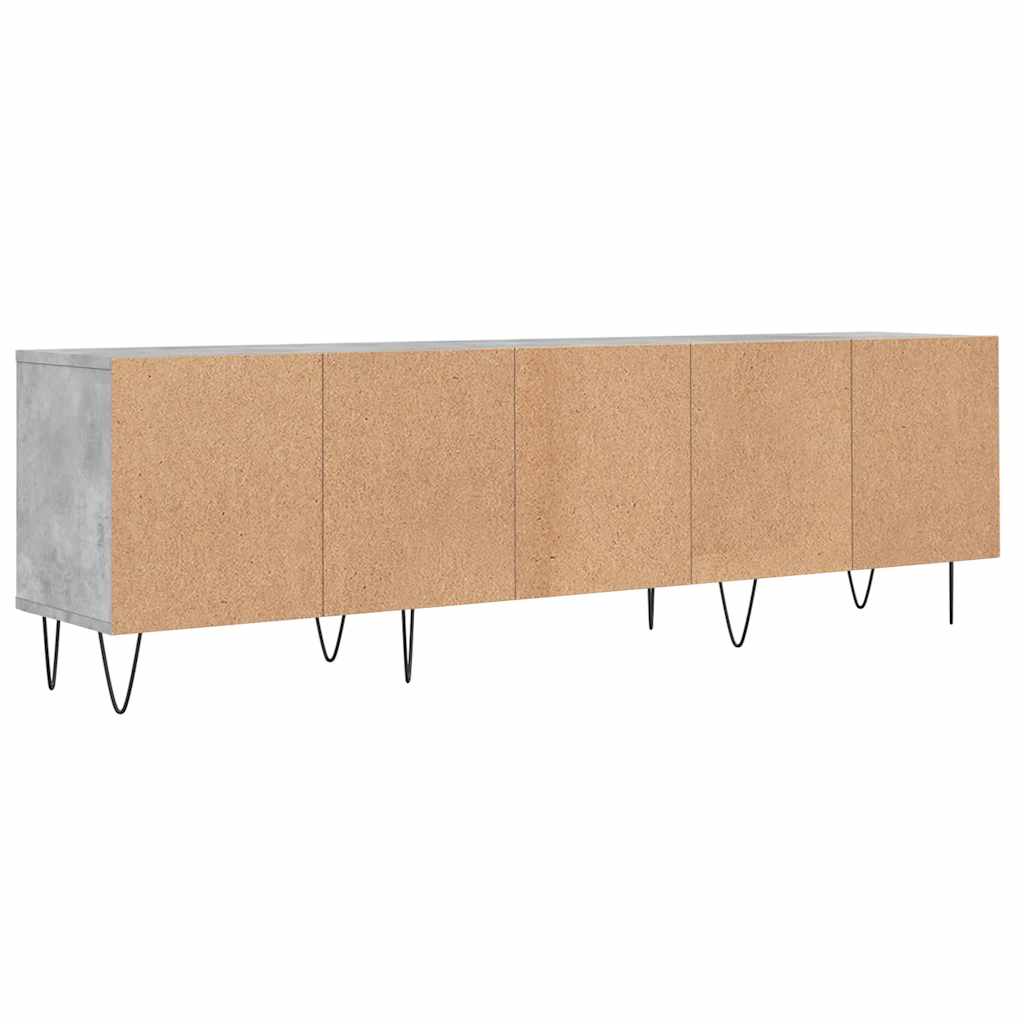 betonszürke szerelt fa TV-szekrény 150x30x44,5 cm