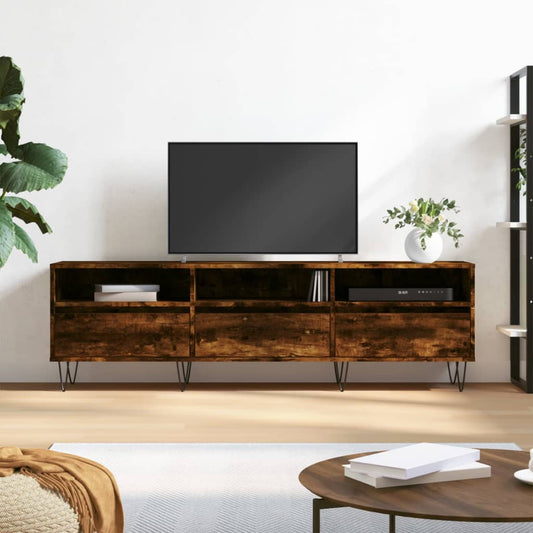 füstös tölgy színű szerelt fa TV-szekrény 150 x 30 x 44,5 cm