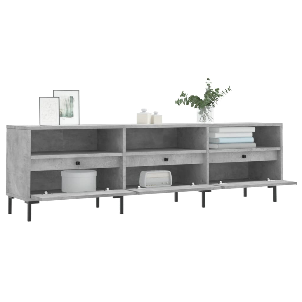 betonszürke szerelt fa TV-szekrény 150x30x44,5 cm