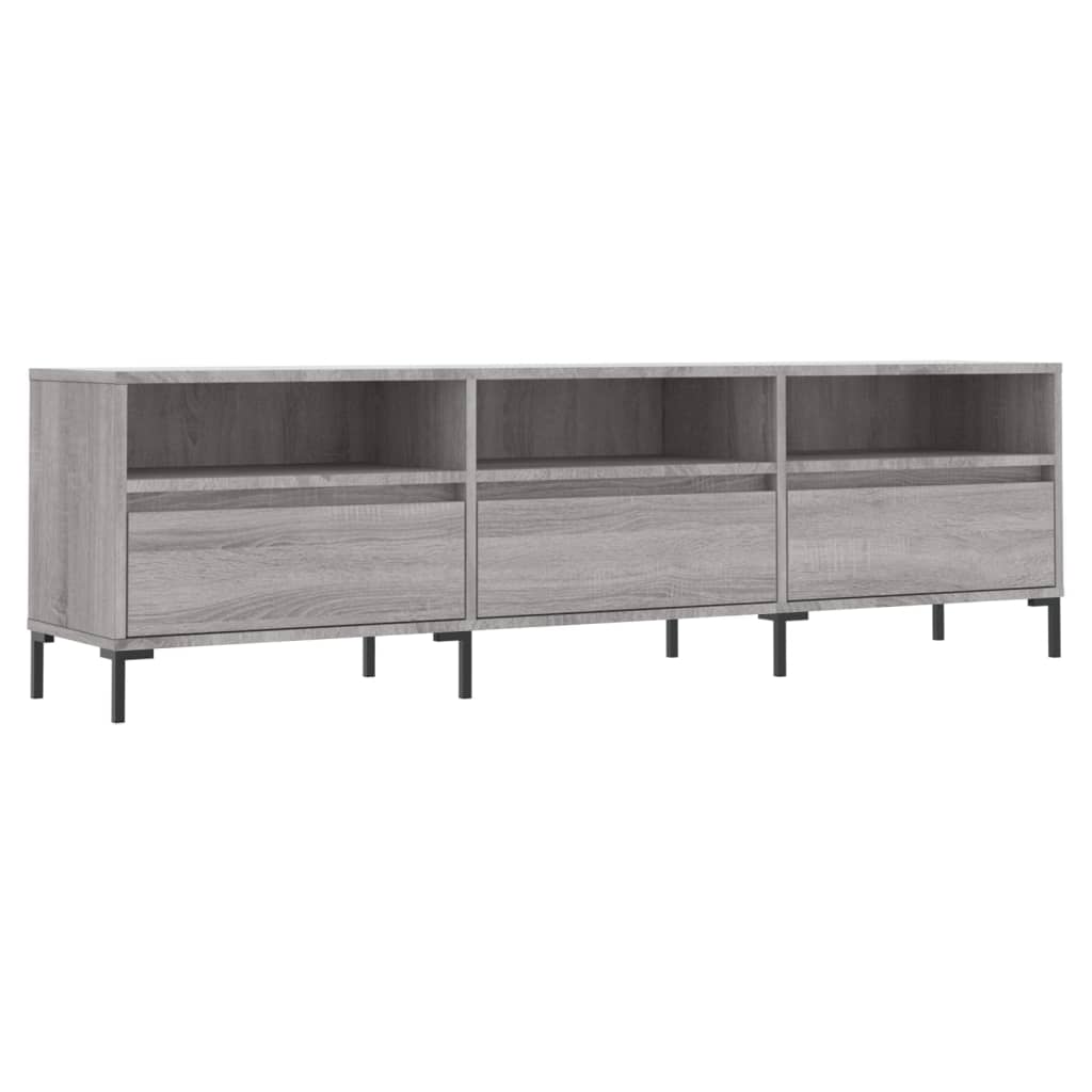 szürke sonoma színű szerelt fa TV-szekrény 150x30x44,5 cm