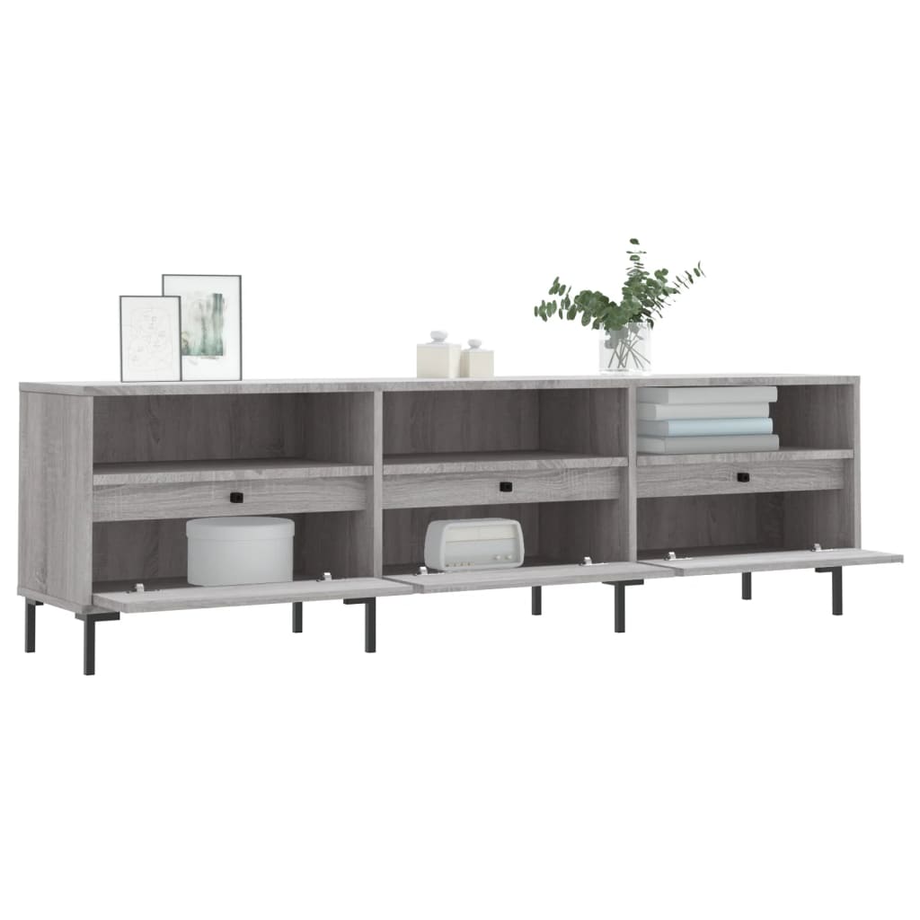 szürke sonoma színű szerelt fa TV-szekrény 150x30x44,5 cm