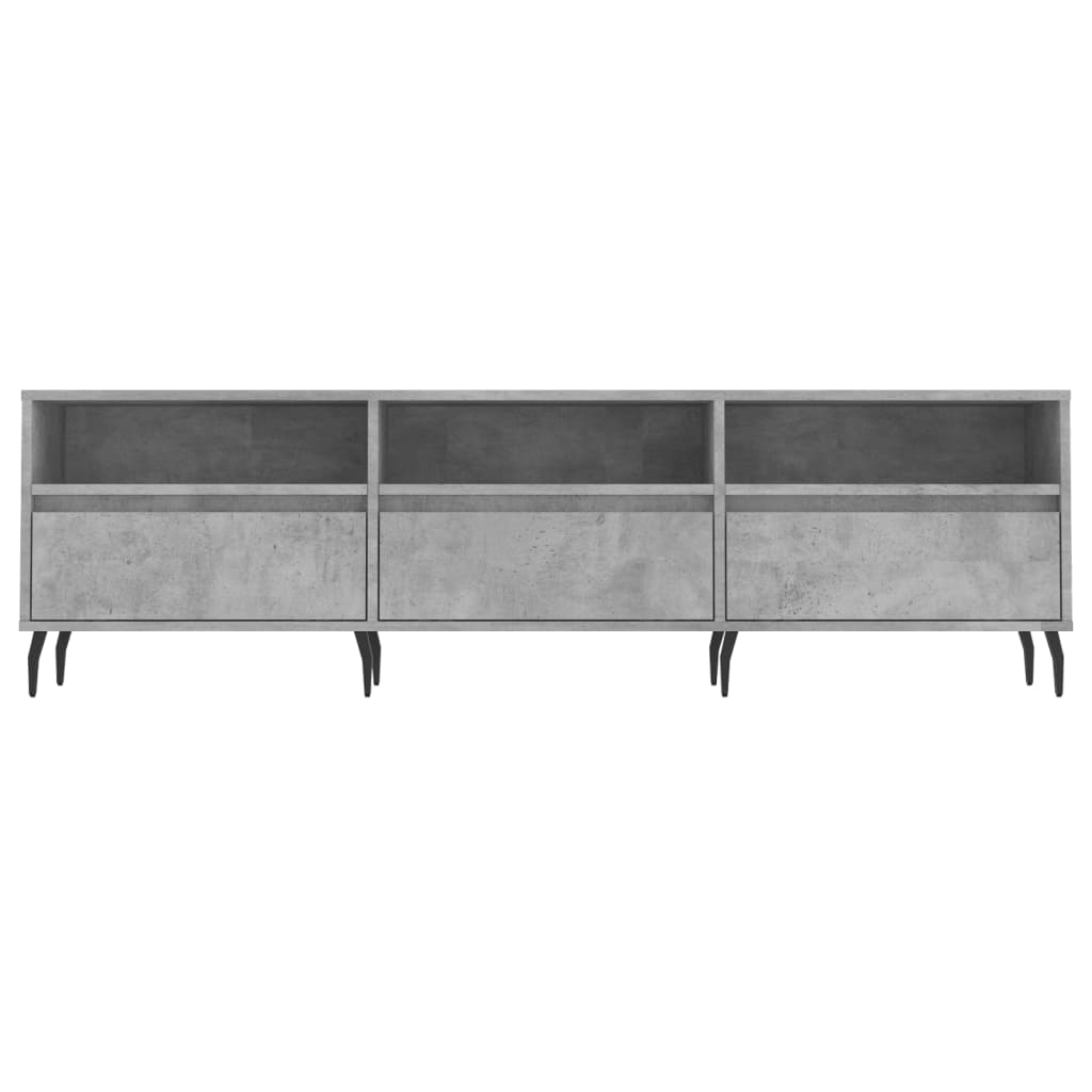 betonszürke szerelt fa TV-szekrény 150x30x44,5 cm