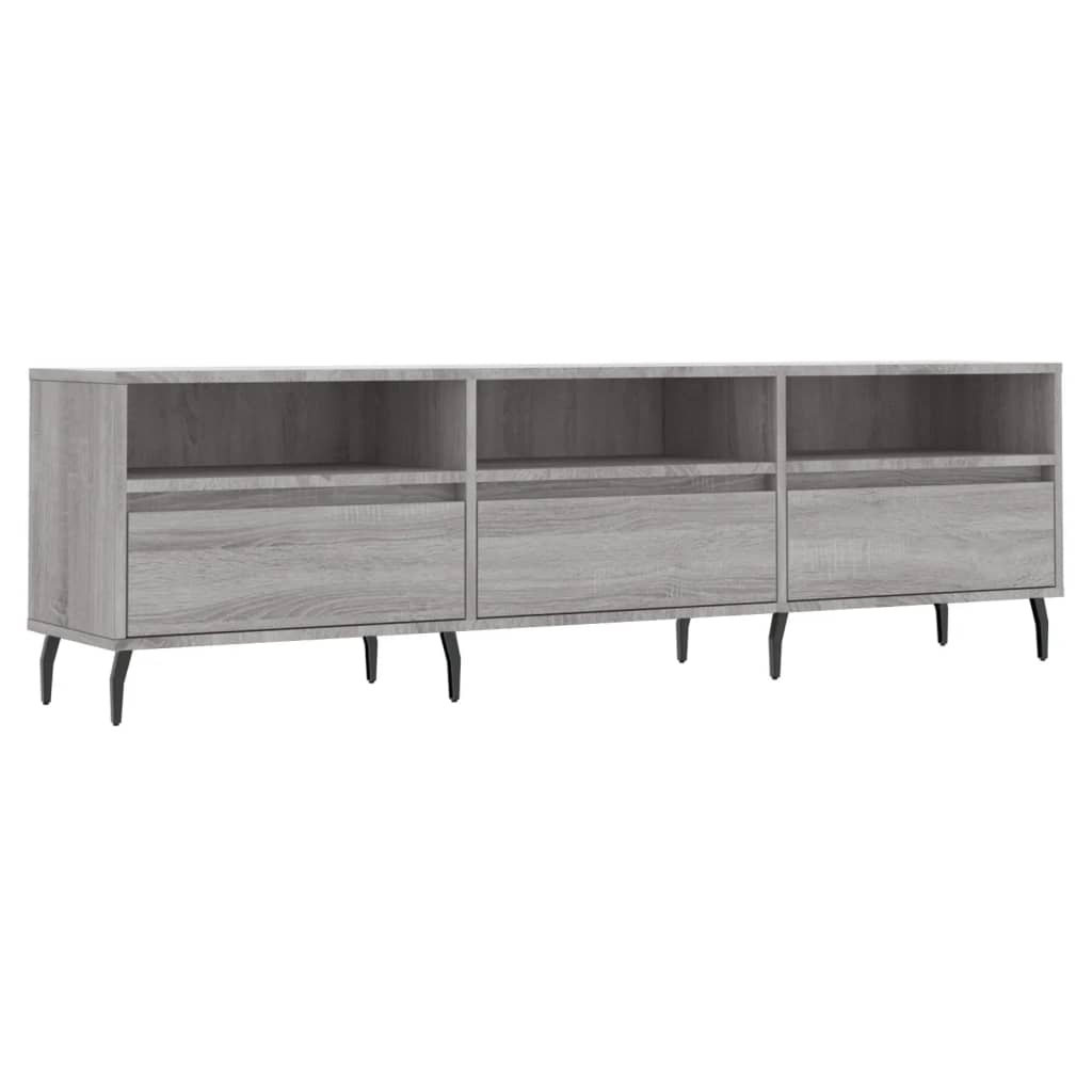 szürke sonoma színű szerelt fa TV-szekrény 150x30x44,5 cm