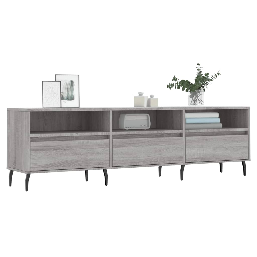 szürke sonoma színű szerelt fa TV-szekrény 150x30x44,5 cm