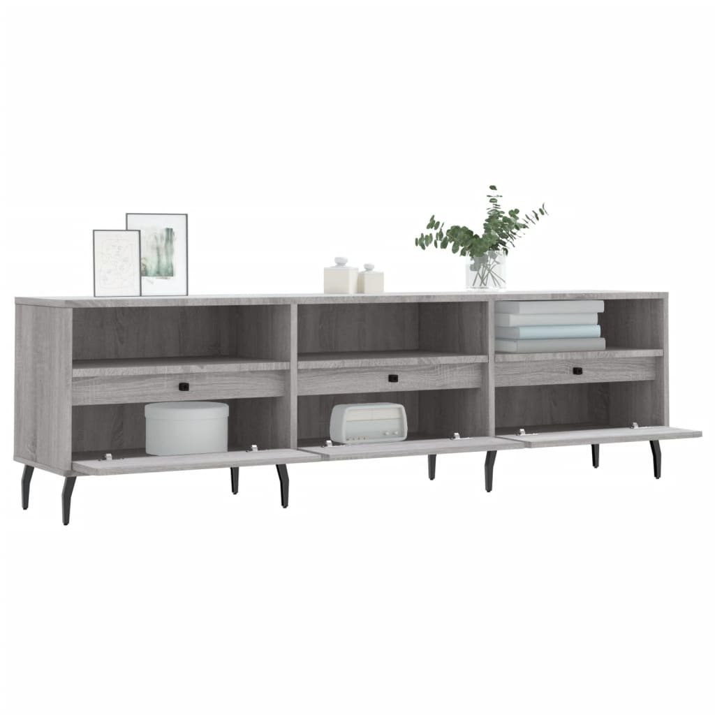 szürke sonoma színű szerelt fa TV-szekrény 150x30x44,5 cm