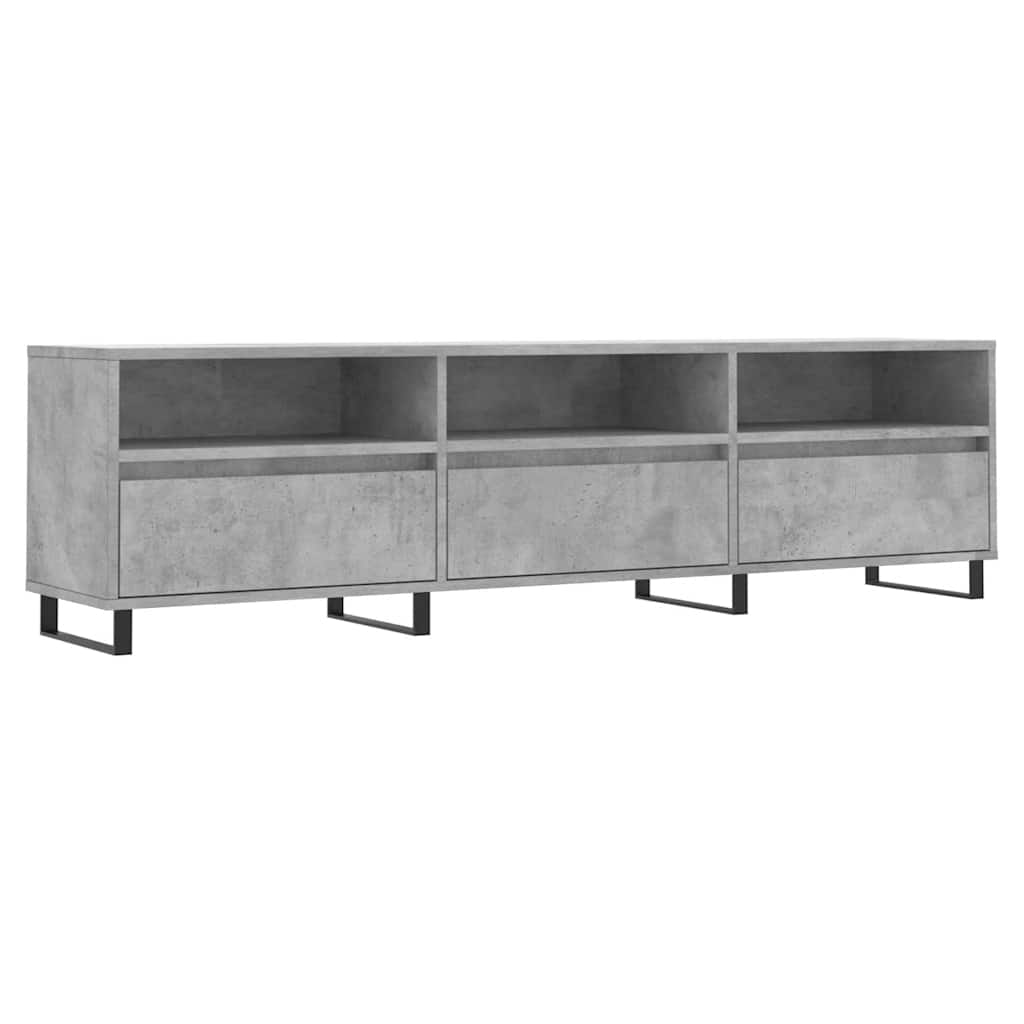betonszürke szerelt fa TV-szekrény 150x30x44,5 cm