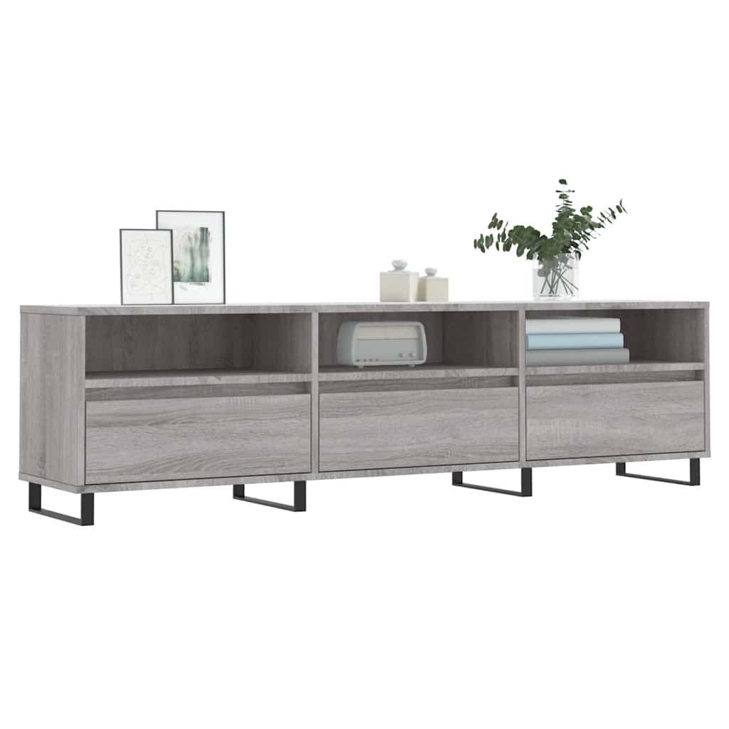 szürke sonoma színű szerelt fa TV-szekrény 150x30x44,5 cm