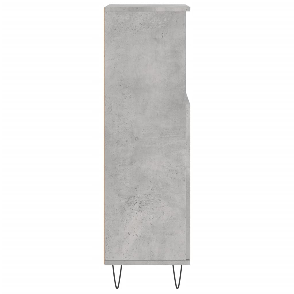 betonszürke szerelt fa fürdőszobaszekrény 30 x 30 x 100 cm
