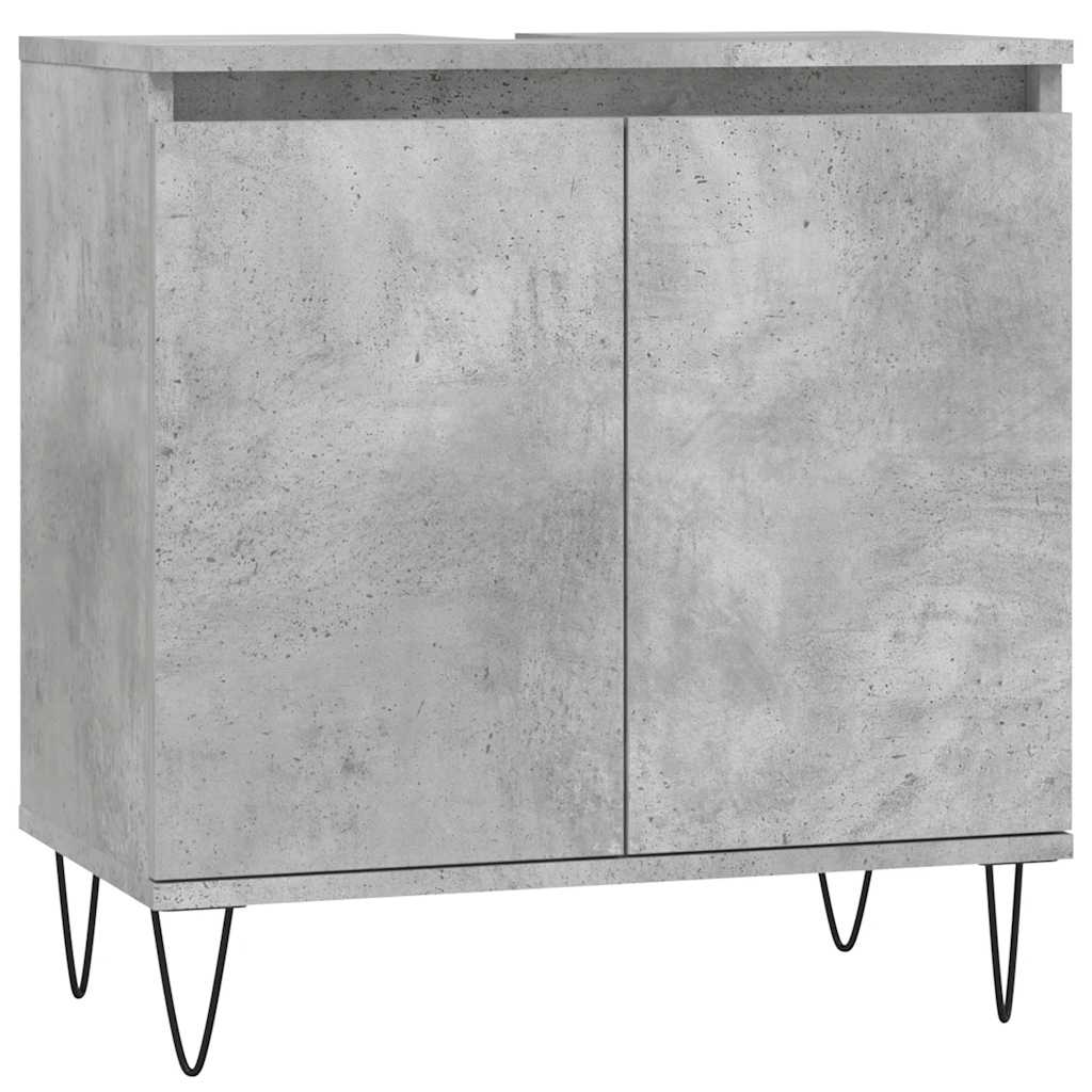betonszürke szerelt fa fürdőszobaszekrény 58x33x60 cm
