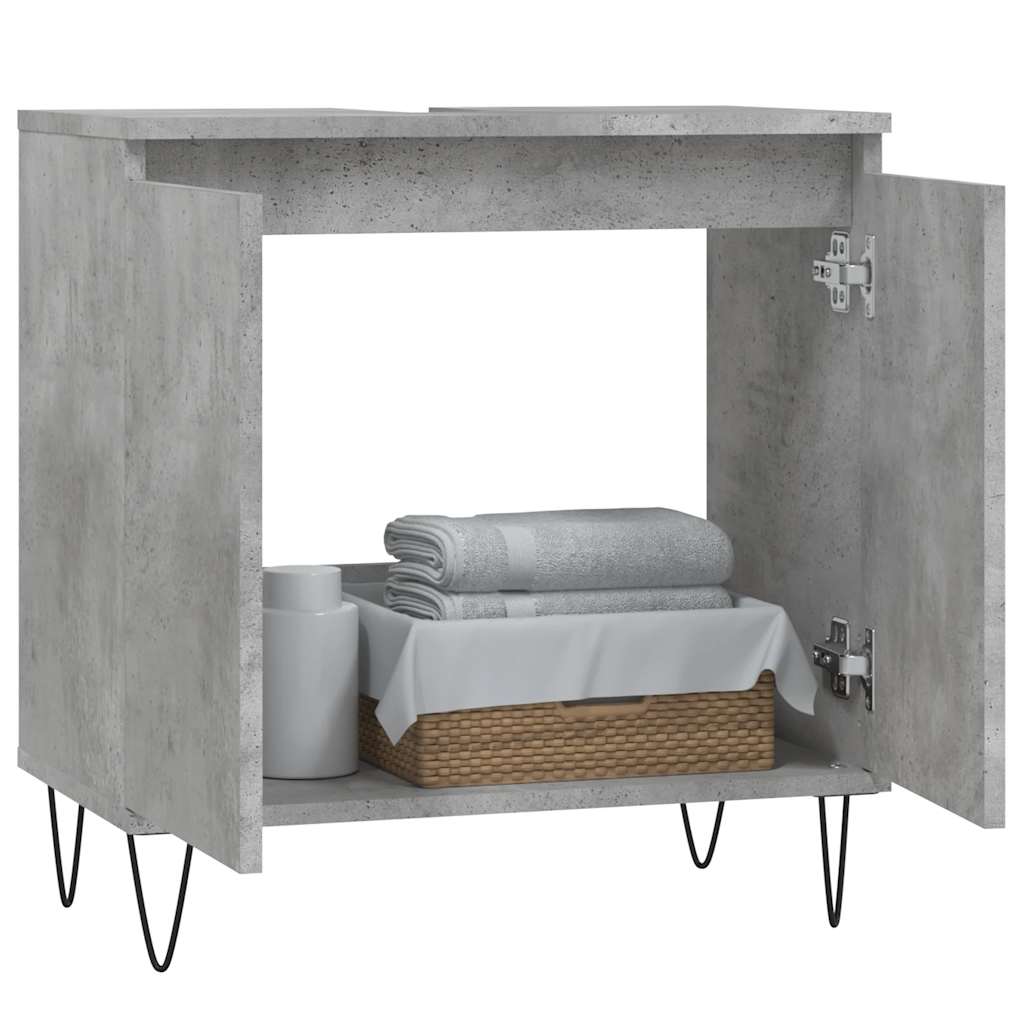 betonszürke szerelt fa fürdőszobaszekrény 58x33x60 cm