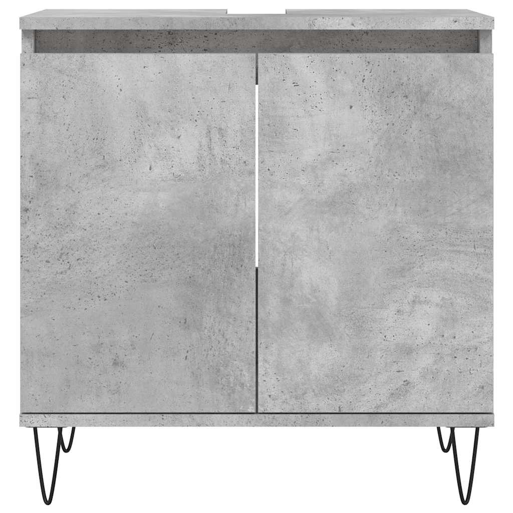 betonszürke szerelt fa fürdőszobaszekrény 58x33x60 cm