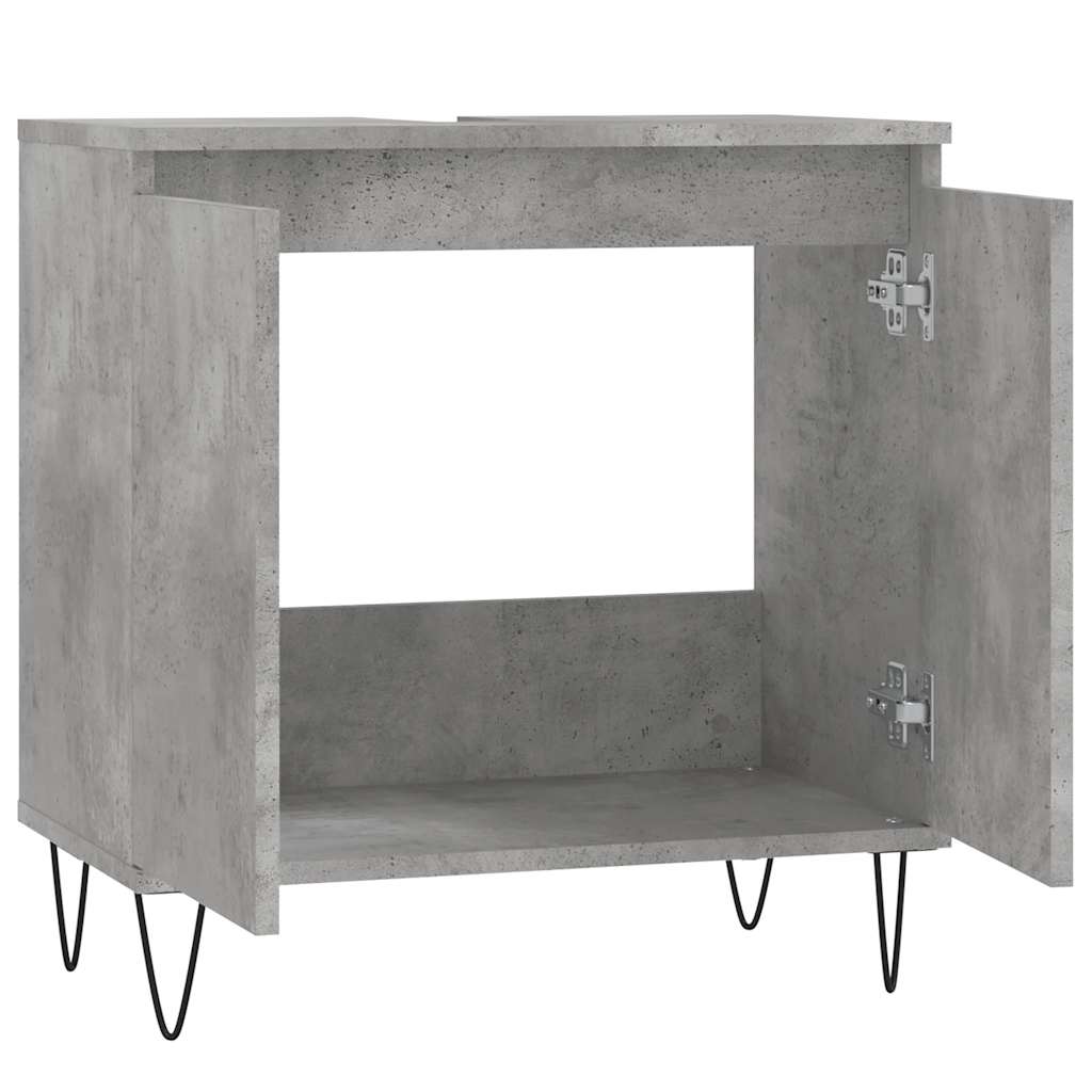 betonszürke szerelt fa fürdőszobaszekrény 58x33x60 cm