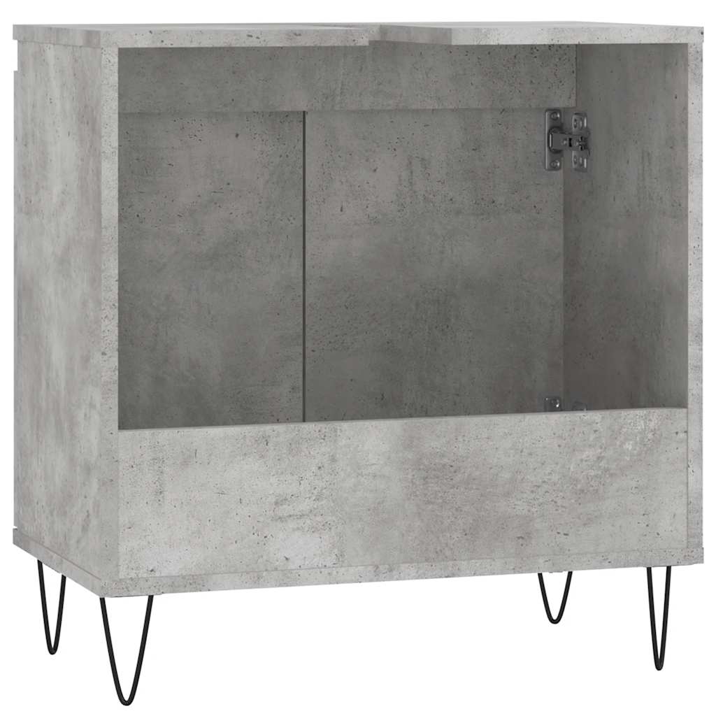 betonszürke szerelt fa fürdőszobaszekrény 58x33x60 cm