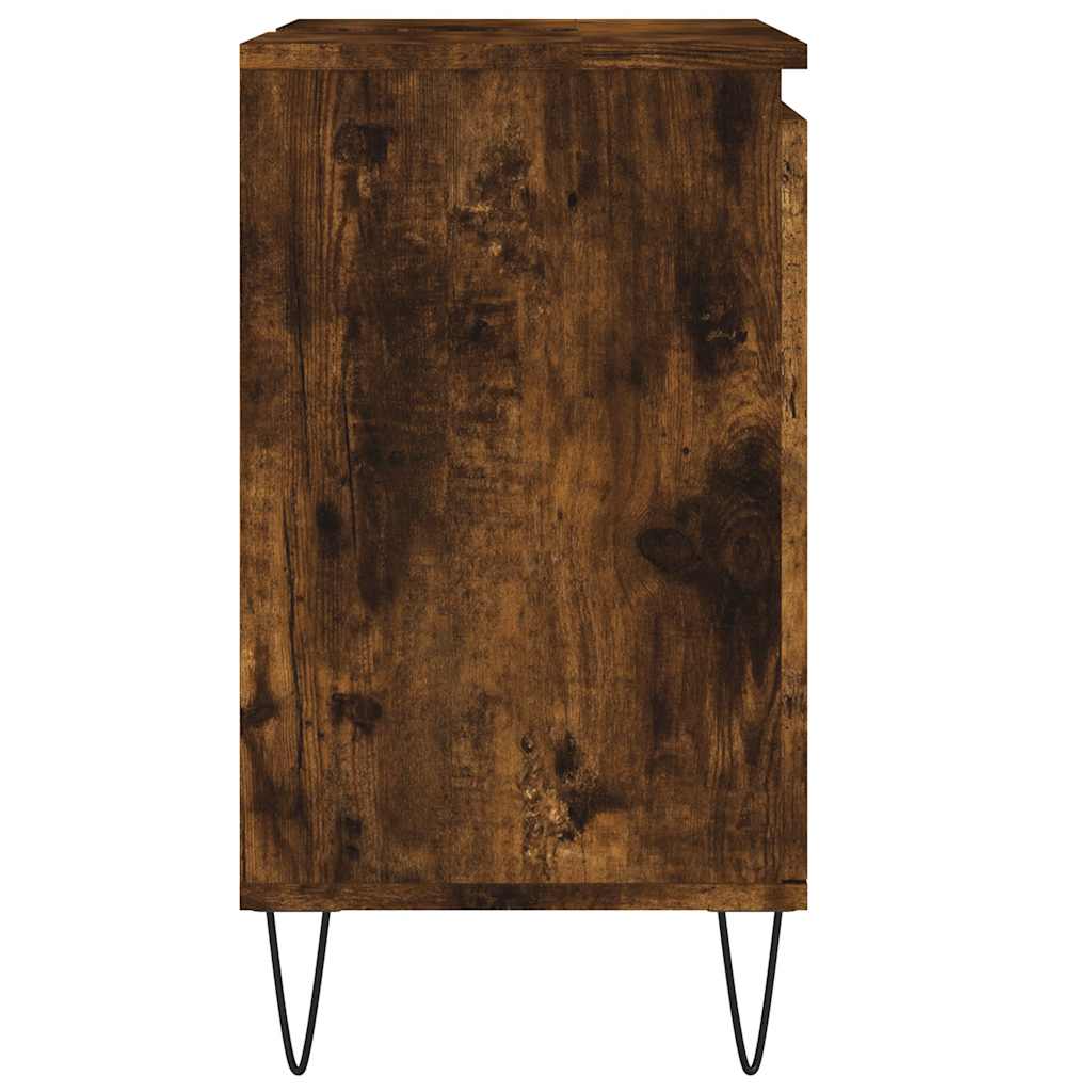 füstös tölgy színű szerelt fa fürdőszobaszekrény 58x33x60 cm