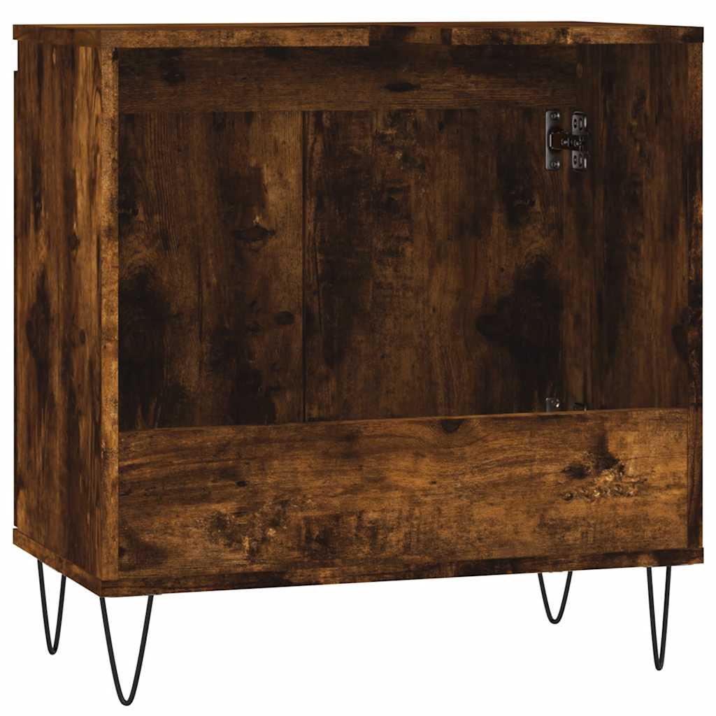 füstös tölgy színű szerelt fa fürdőszobaszekrény 58x33x60 cm