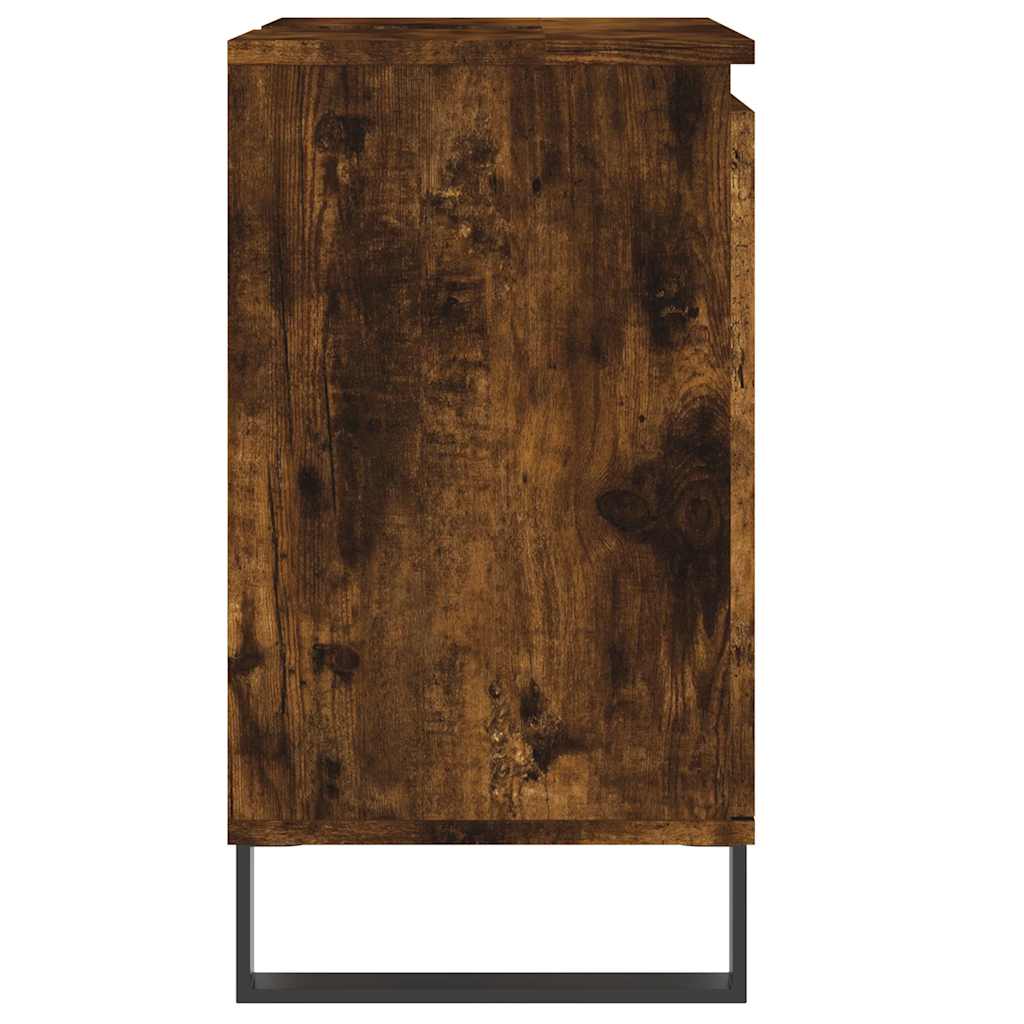 füstös tölgy színű szerelt fa fürdőszobaszekrény 58x33x60 cm