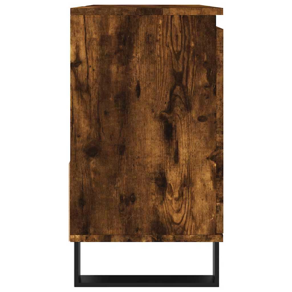 füstös tölgy színű szerelt fa fürdőszobaszekrény 65x33x60 cm