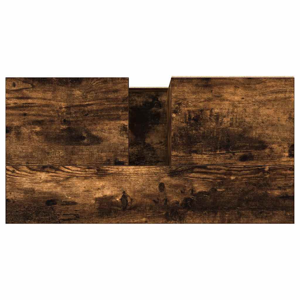 füstös tölgy színű szerelt fa fürdőszobaszekrény 65x33x60 cm