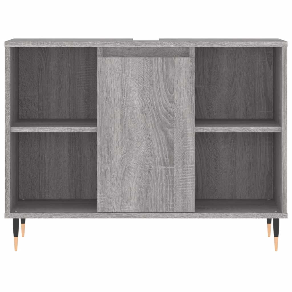szürke sonoma színű szerelt fa mosdószekrény 80 x 33 x 60 cm