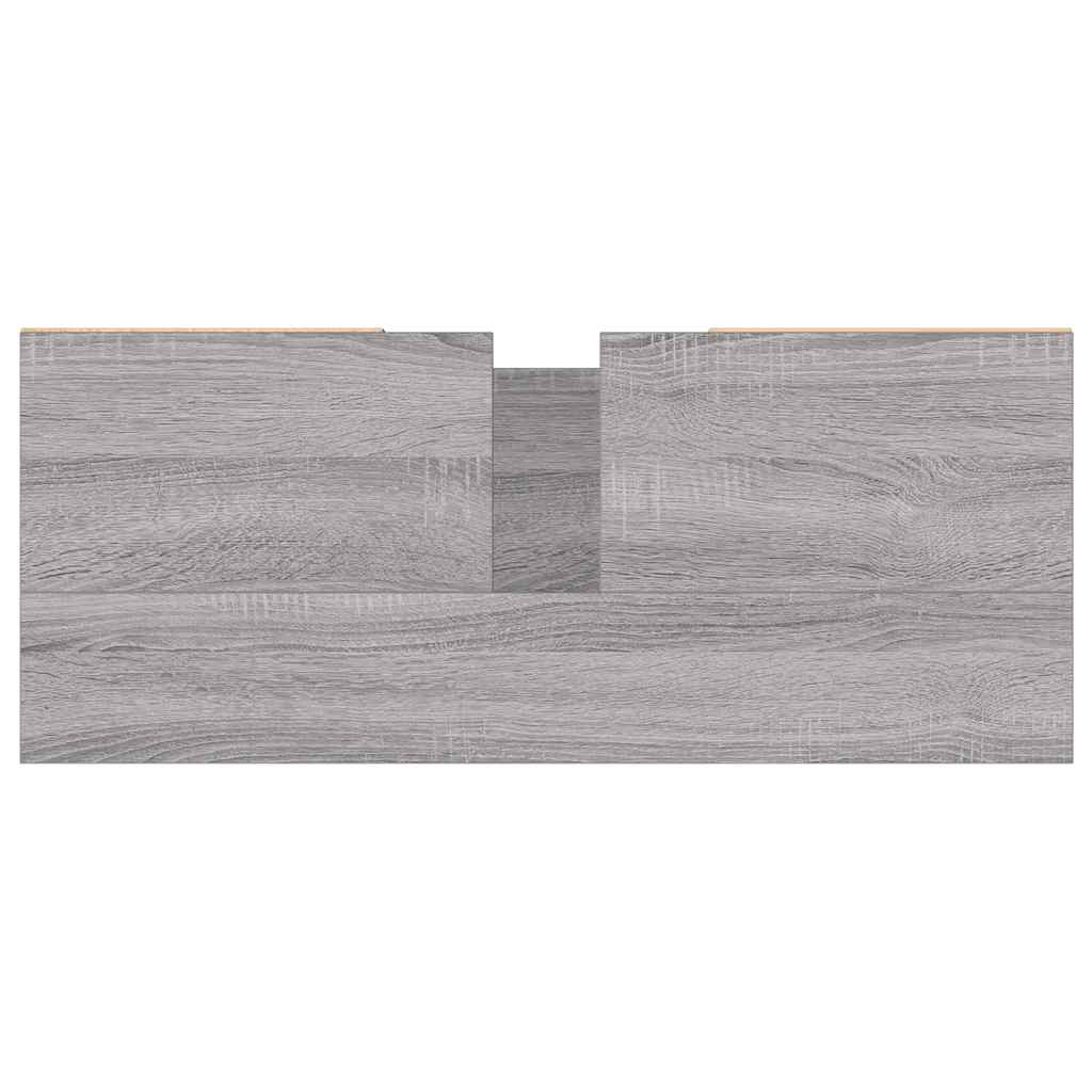 szürke sonoma színű szerelt fa mosdószekrény 80 x 33 x 60 cm