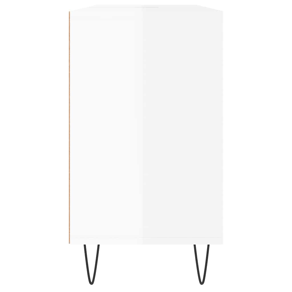 magasfényű fehér szerelt fa fürdőszobaszekrény 80 x 33 x 60 cm