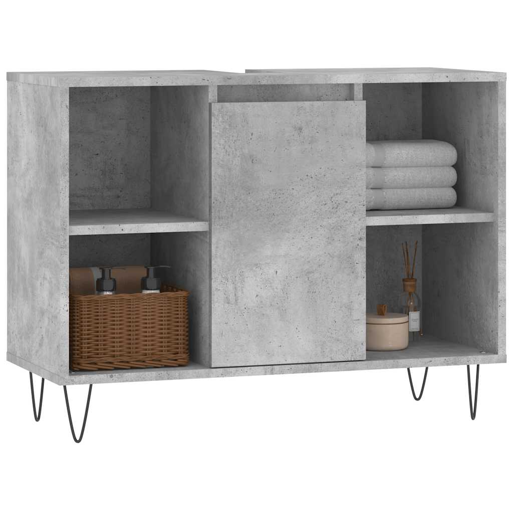 betonszürke szerelt fa fürdőszobaszekrény 80 x 33 x 60 cm